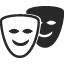 Two masks, one black and white, which are overlaid.